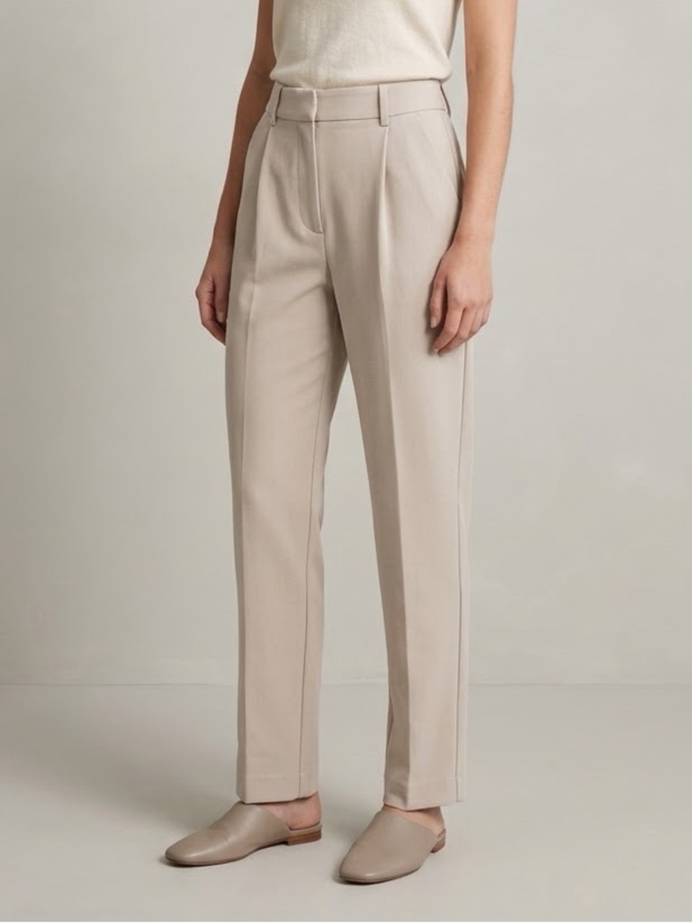 ABERCROMBIE & FITCH Tailored Ankle Straight Leg Trouser Beige Size 25/0 LONG